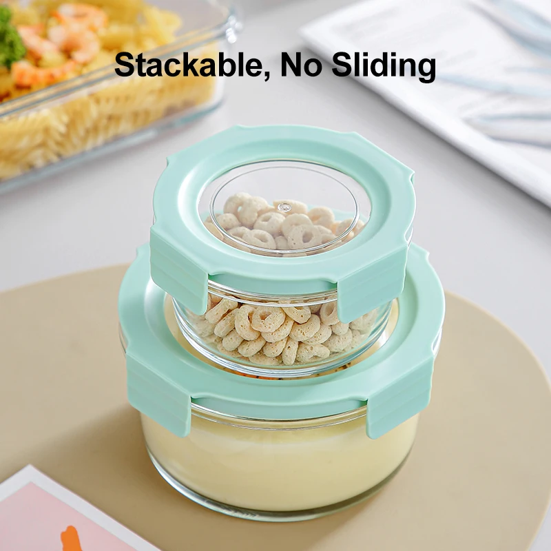 Glassware Bento Box Microwave Heating Airtight Compartment Food Container Seals Glass Portable Bebto BOX Glass Yogurt Bowl