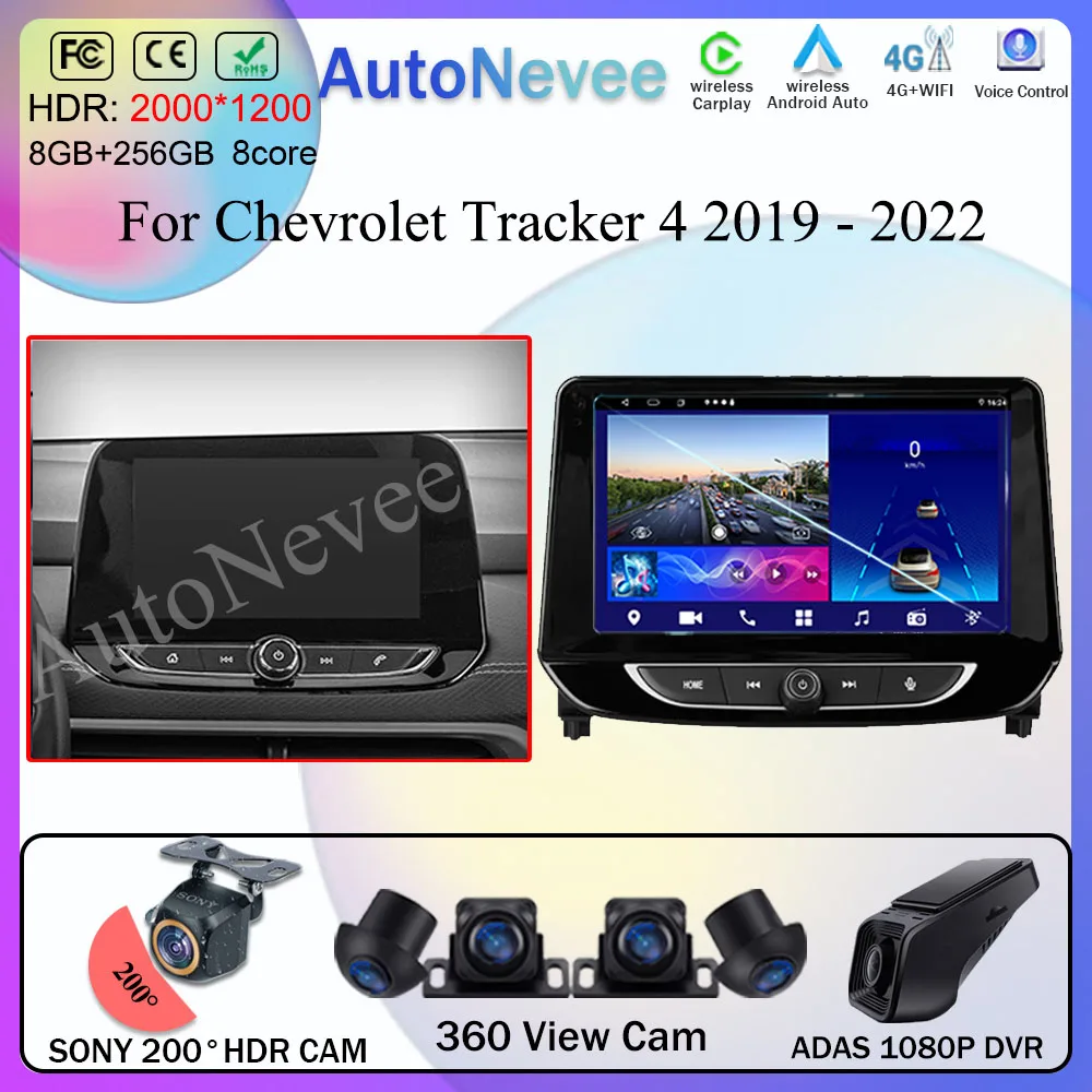 

Android Car Radio Head Unit For Chevrolet Tracker 4 2019 - 2022 GPS Multimedia Player BT Carplay Android Auto No 2din 5G DVD