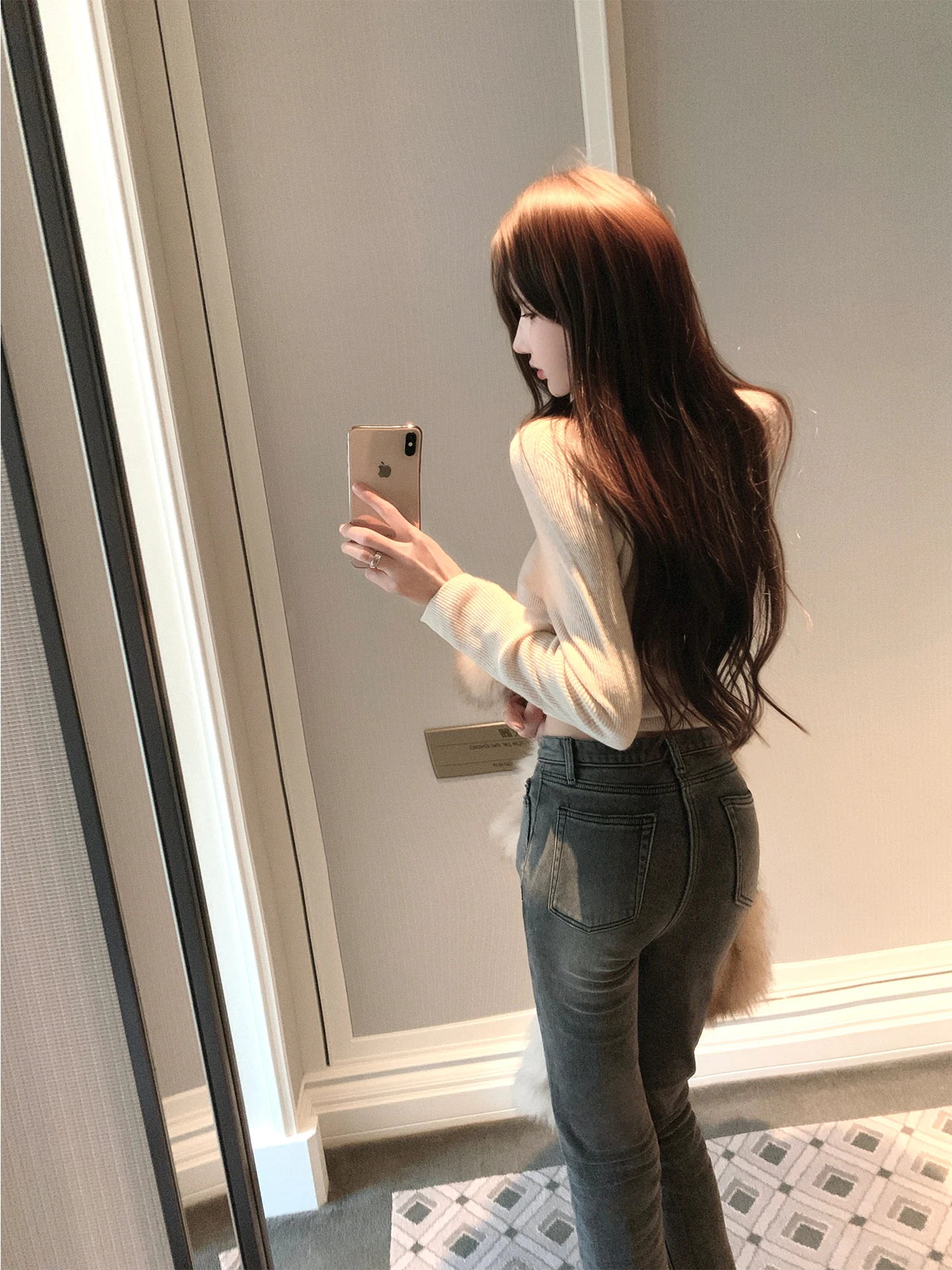 

Женские джинсы Bigking Slim Fit: корейские леггинсы с мультяшным принтом, эластичные, осенне-зимние, зауженные к низу, с высокой талией