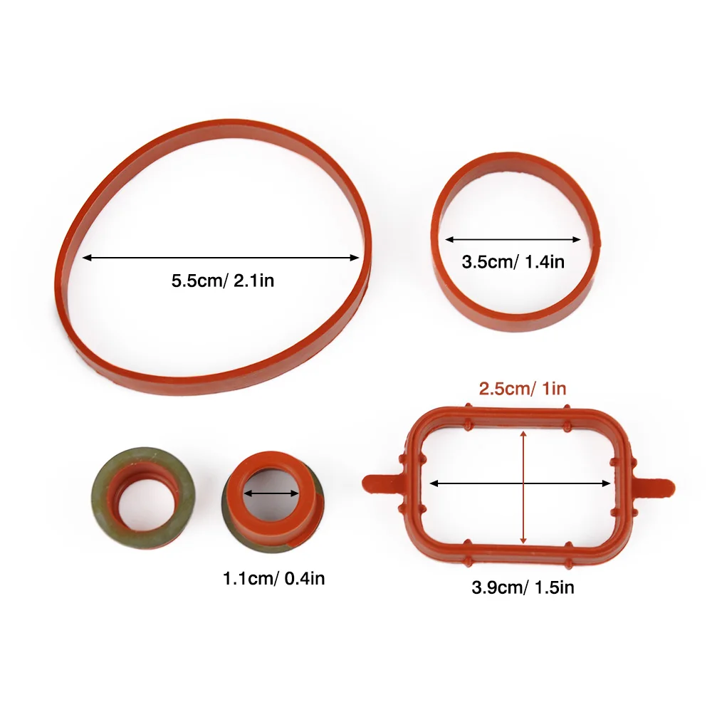 Junta de sellado del colector de entrada de goma de 20 piezas para BMW M47 M57 E87 E46 E53 E60 E63 E65 E90 E91 E92 E93 E39 11612246949 piezas de coche