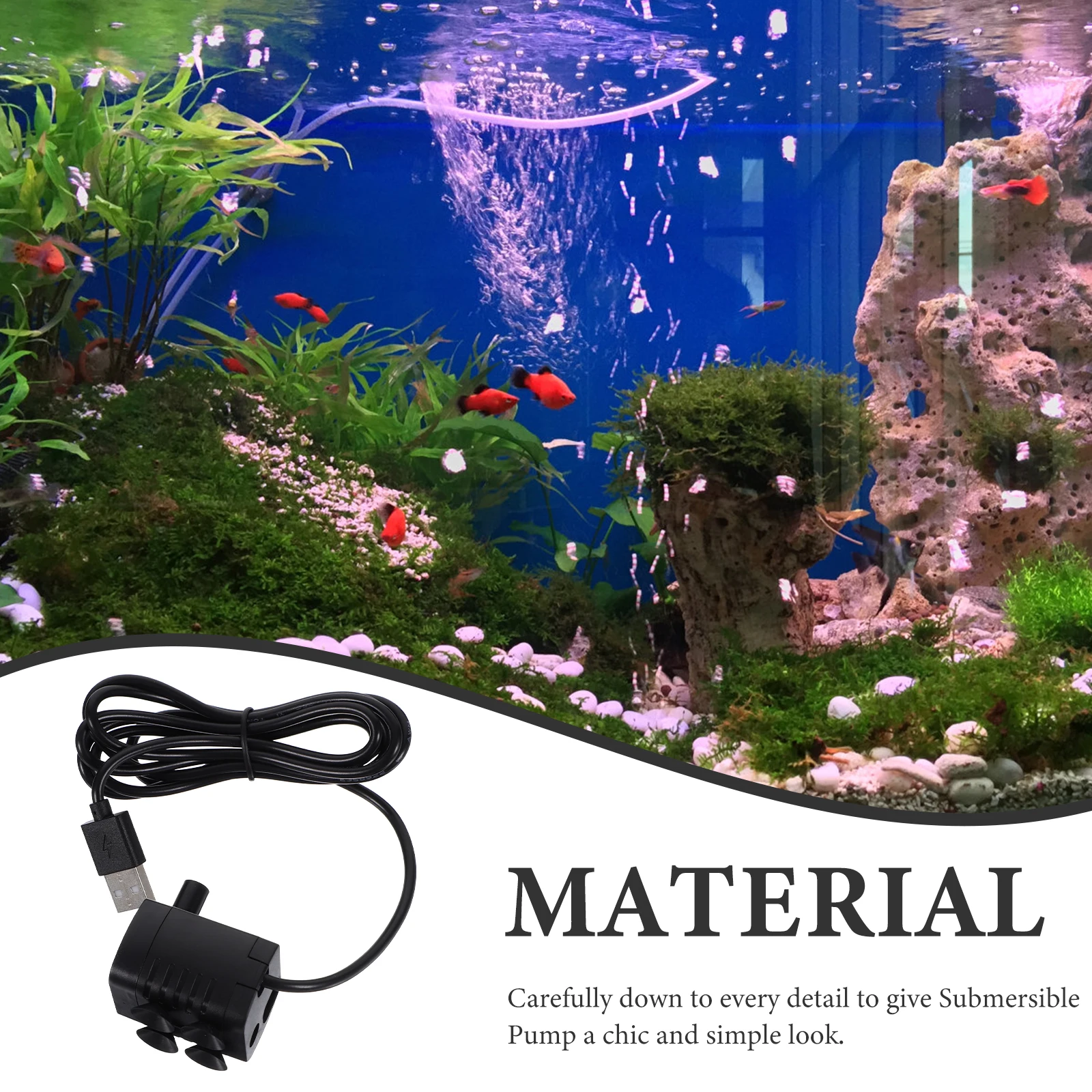 

Mini Submersible Pump Usb Powered Quiet For Fish Tank Pond Fountain Water Garden Hydroponic System Small Water Pump