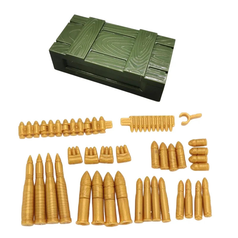 MOC Military WW2 Shell Weapons Box Soldier Mini Action Figures Accessories Parts Building Blocks Bricks Toys