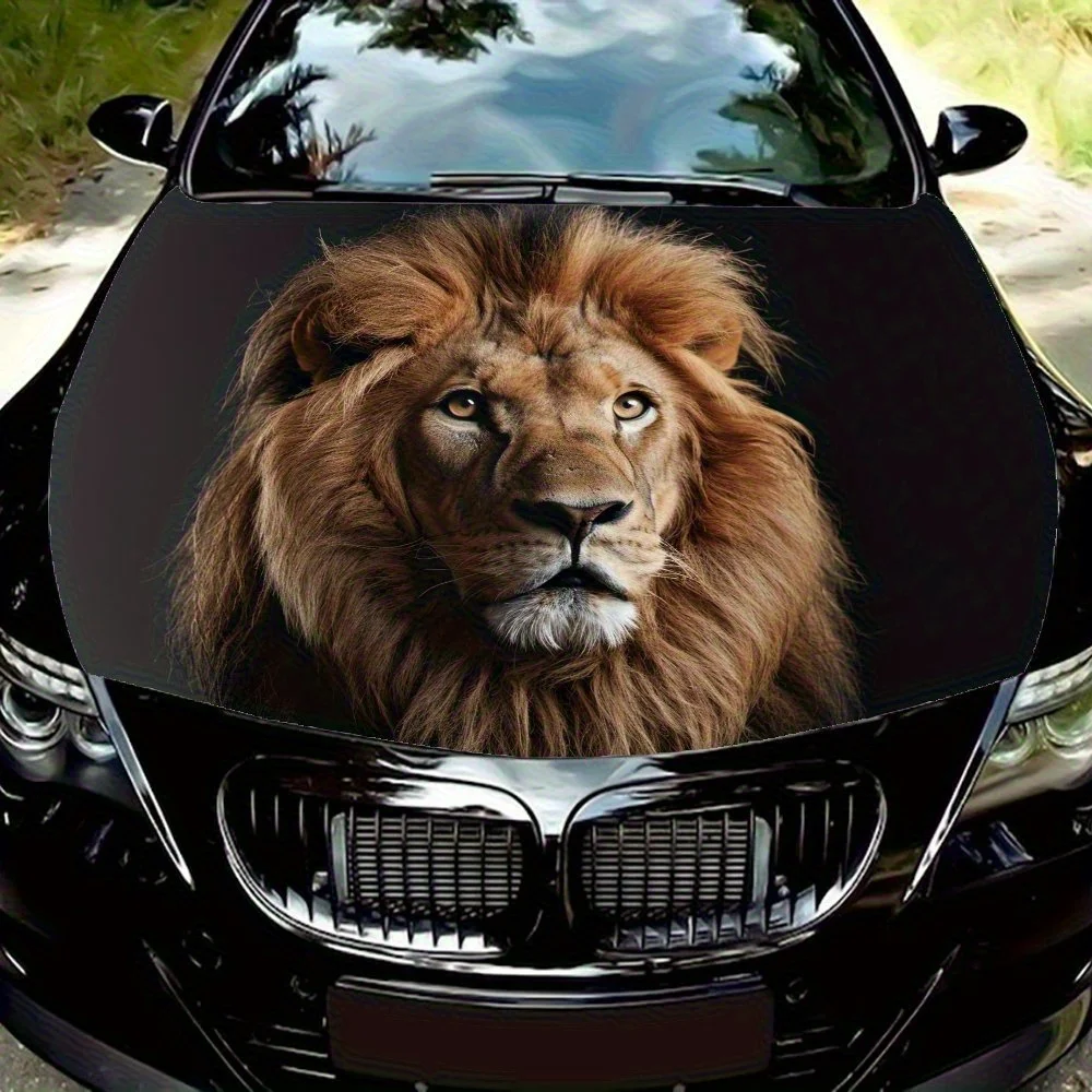 

Наклейка на капот автомобиля с жирным узором льва - прочная виниловая пленка, устойчивая к брызгам и легко снимается, подходит для всех автомобилей - автомобильный переменный ток