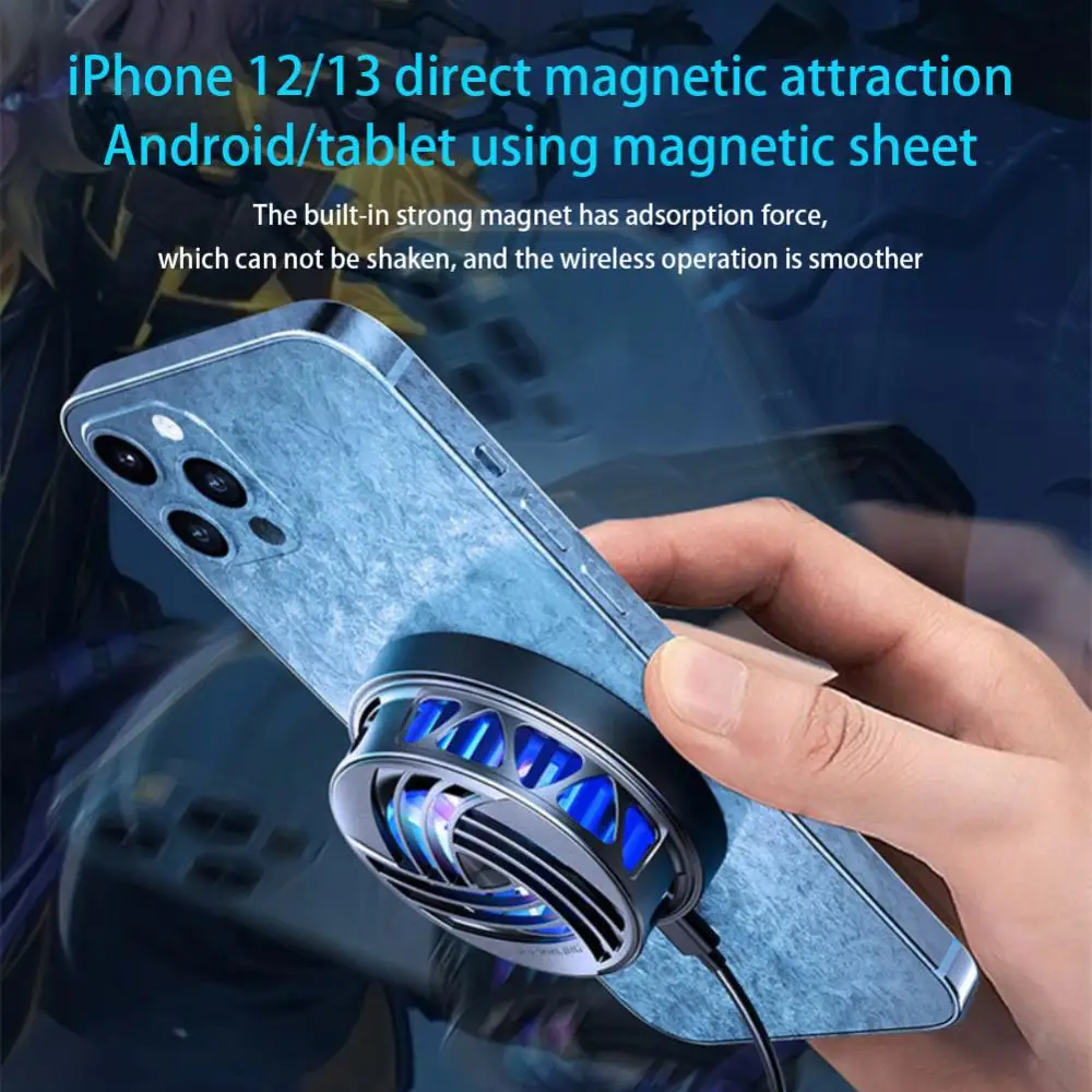 Mobile Phone Cooler Magnetic Game Cooler Aluminum Alloy Portable For / Phone Accessories Mobile Phone Mini Fan Small