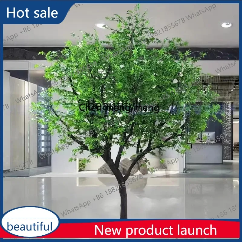 A485 Simulación Árbol de arce rojo Sycamore Ginkgo falso Planta grande Tienda de accesorios de hotel para interiores Bonsai