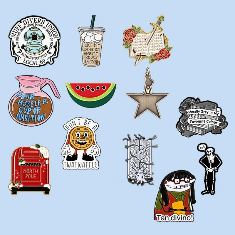 Cartoon Brooches Fun Waffle Star Metal Badges Small Gifts Wholesale Brooch Lapel Pins for Clothes Backpack Accessories Cap Pin