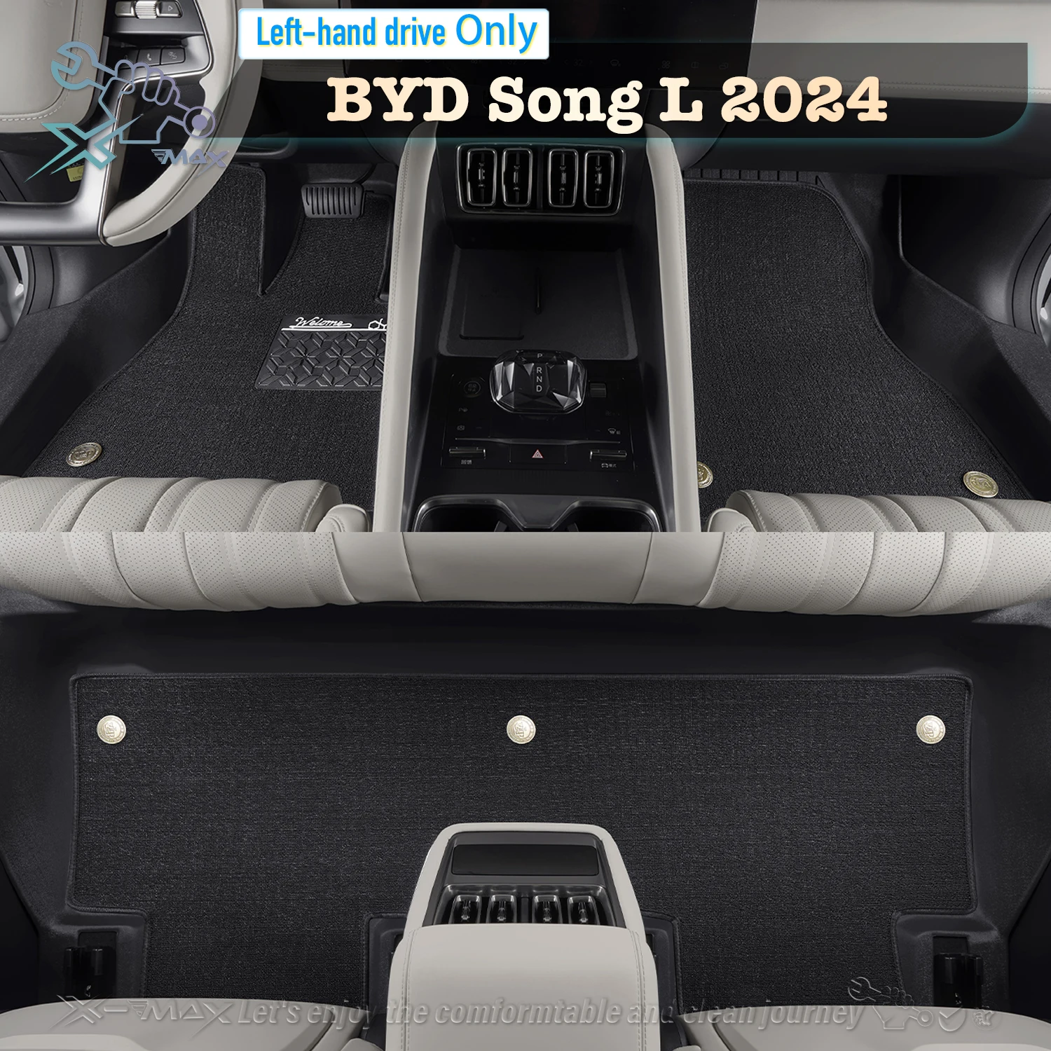 

Left-hand Drive Car Floor Mat For BYD Song L 2024 Full Surround Foot Mat Automotive Floor Mat Floor Liner Water-proof Mat