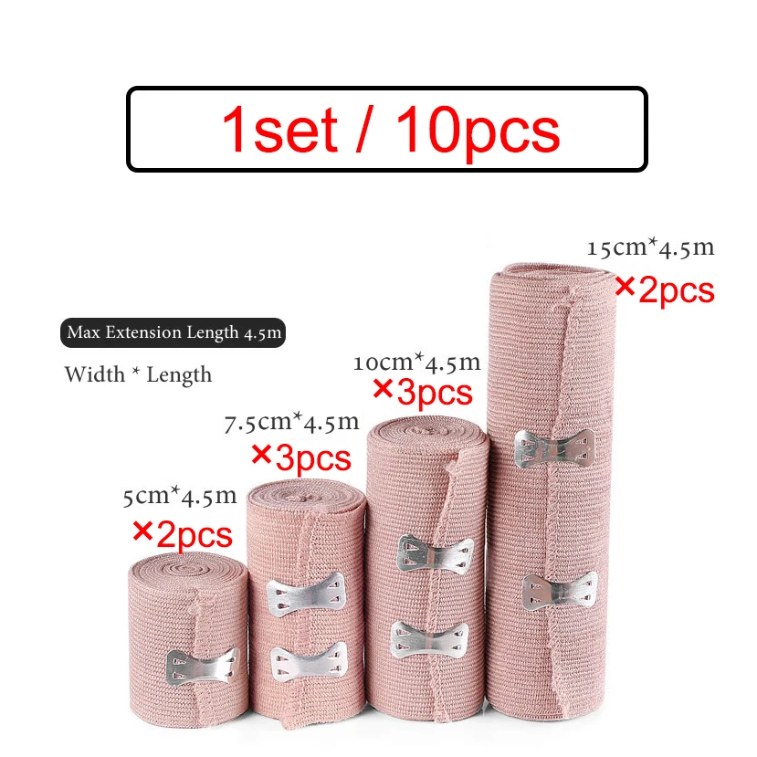 10 Roll High Elastic Bandage Wound Dressing Outdoor Sports Sprain Treatment Bandage For First Aid Kits Accessories