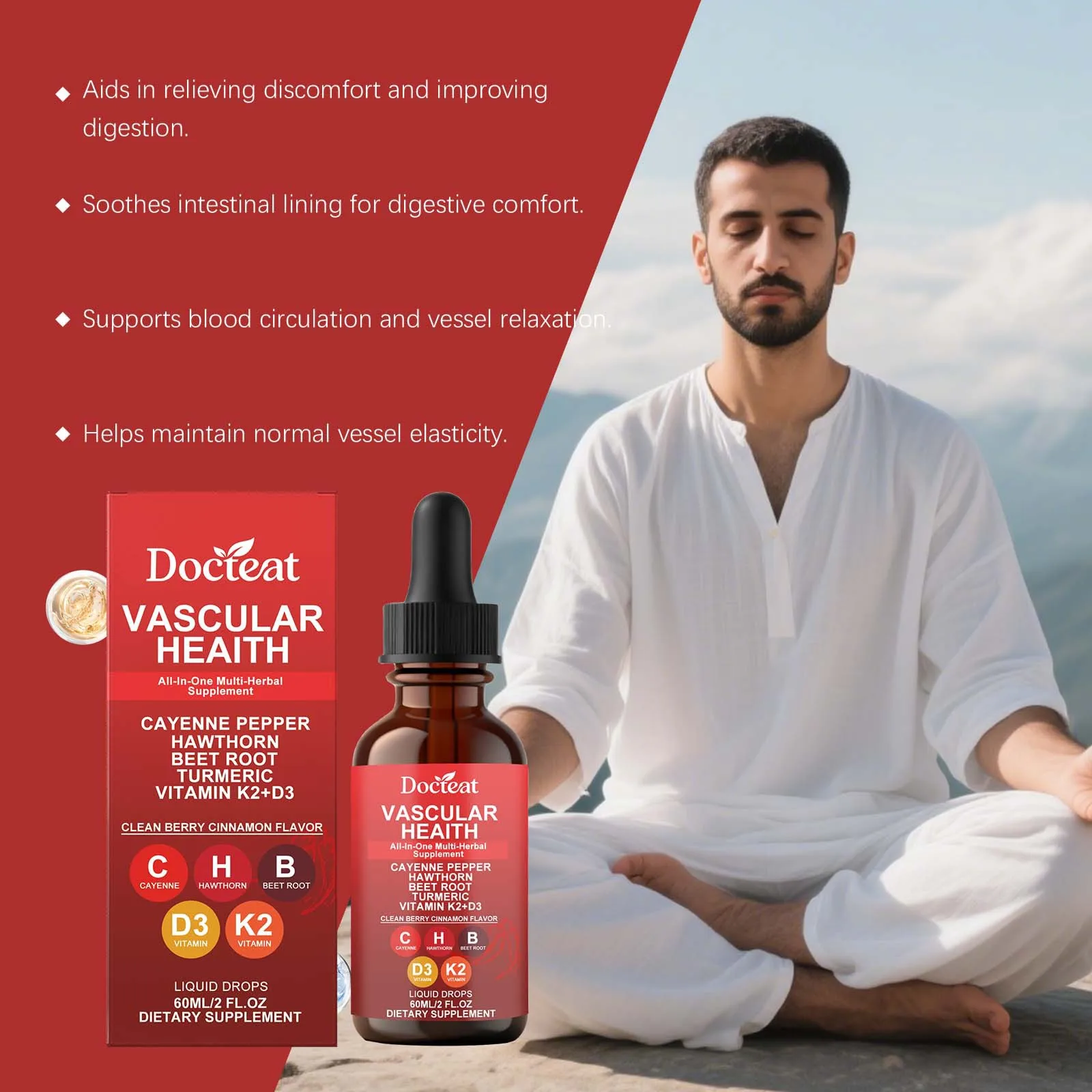 Beetroot Turmeric Complex Drops Liquid Vitamin Support Blood Circulation Immune Health Oral Supplement
