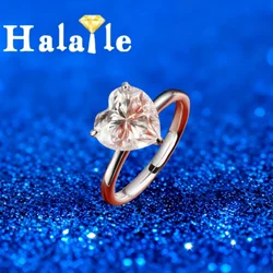 Halaile 4CT 5A Zircon/Moissanite S925 Sterling Silver Love Heart Ring Classic Bridal Fine Jewelry Women's Wedding Luxury Gift