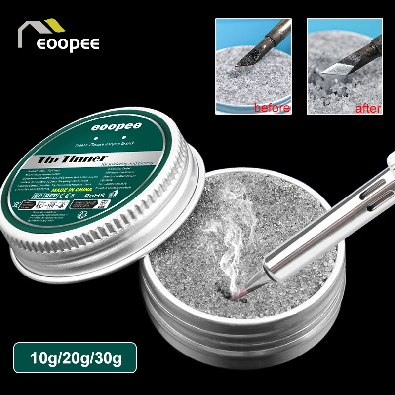 EOOPEE Soldering Iron Tip Refresher Tip Tinner Activator Tip Cleaner BGA Refresher Repair Tools 6-90g