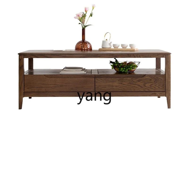 

LH solid wood coffee table simple small apartment log tea table modern coffee table living room furniture