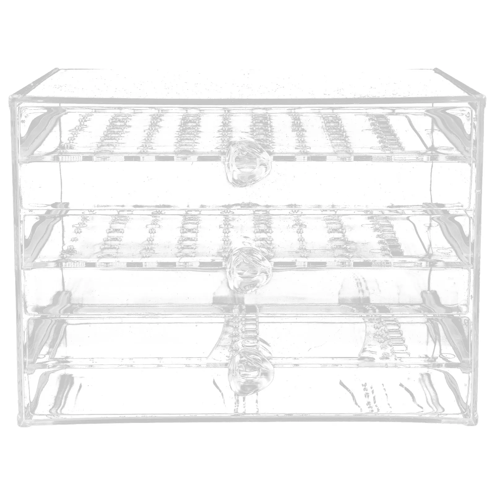 

3-Layer Acrylic Earrings Storage Box with 30 Slots 270 Hooks Transparent Organizer for Small Earrings Craft Supplies Desktop