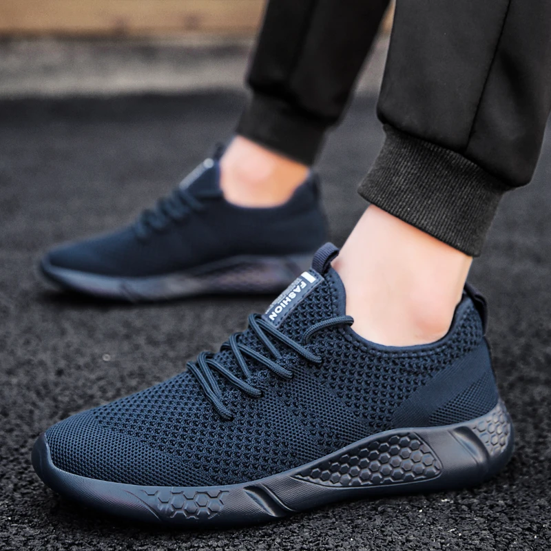 Fujeak Big Size 40-45 Sports Casual Shoes for Men Comfortable Breathable Lightweight Mesh Shoes Trendy Outdoor Non-slip Sneakers