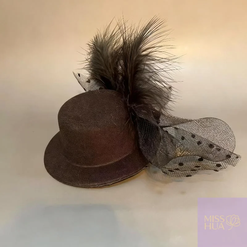 2025 جديد هوا الأسود اللؤلؤ زهرة مشبك شعر قبعة الاصطناعي شبكة علبة حبوب منع الحمل للنساء أنيقة قبعة رسمية مجوهرات اكسسوارات هوا هوا #4