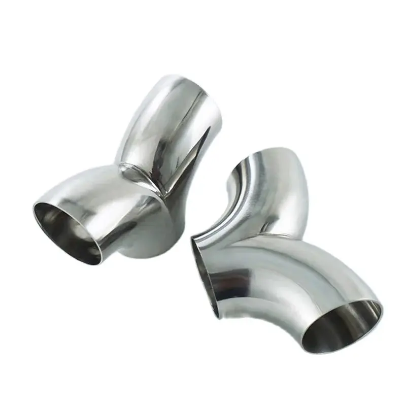 304 stainless steel faucet tee pipe welded exhaust pipe fittings herringbone sanitary fittings
