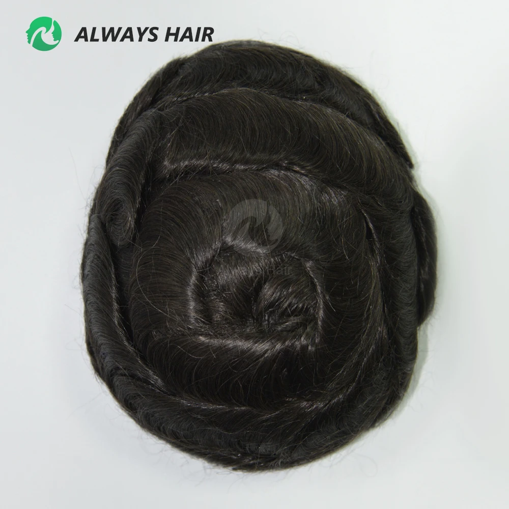 OS28 -Clrearance Sales  Knots Skin Toupee 0.12-0.14mm Hair Patches For Men 130% Hair Density Men's Capillary Prothesis Wig