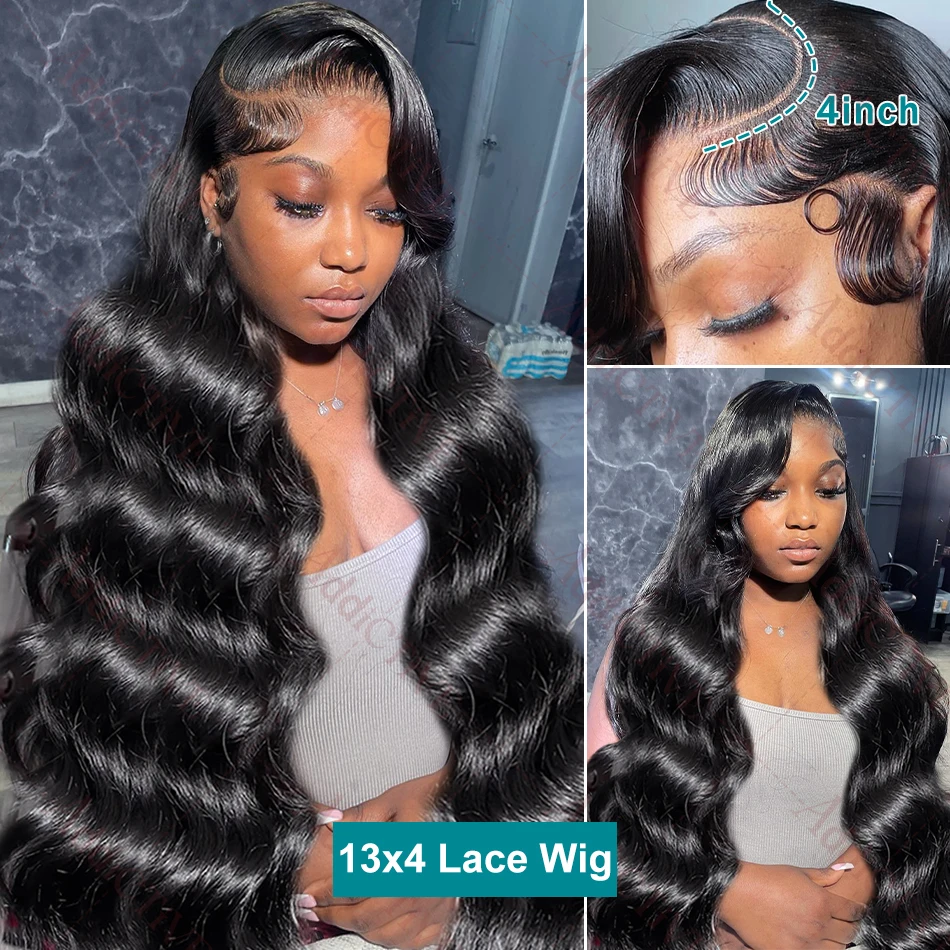 250% 13x6 HD 40 Inches Body Water Wave Transparent Lace Front Human Hair Wigs 13x4 Lace Frontal Wig Brazilian Remy Hair Wig