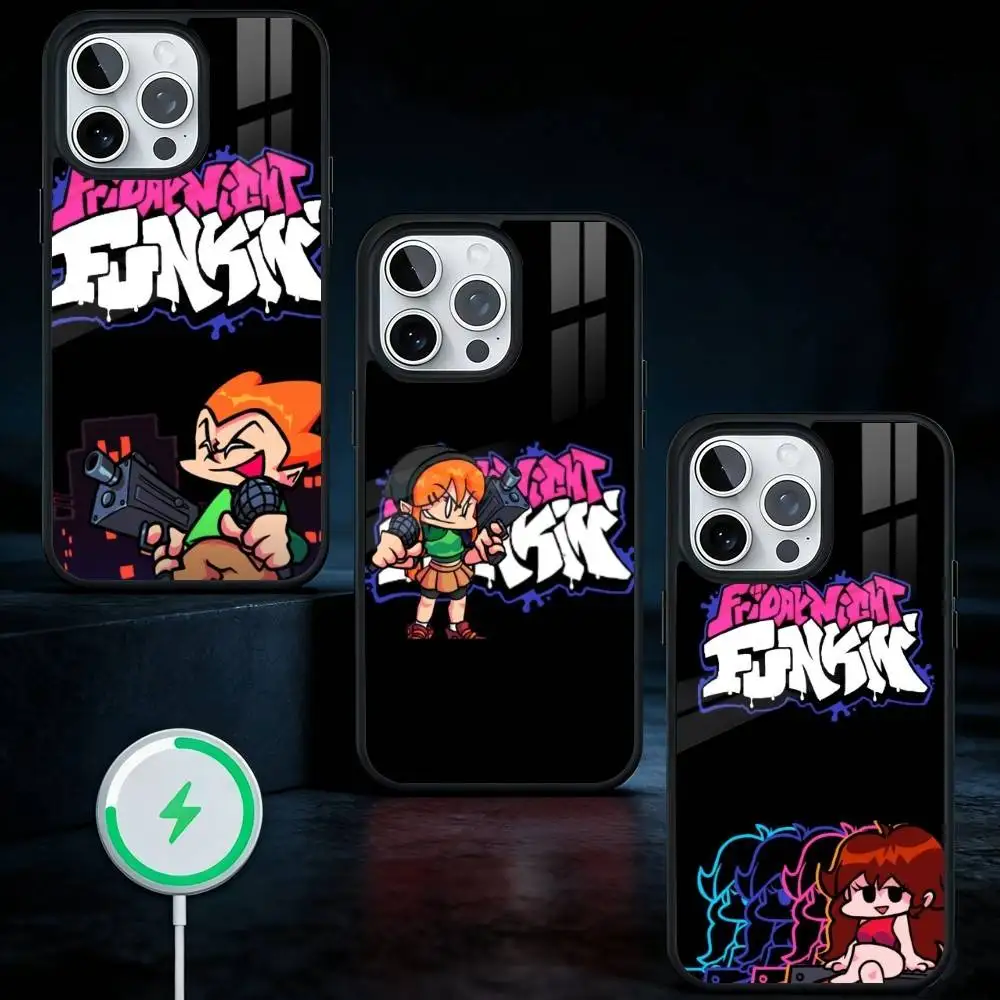 

Чехол для телефона Game F-Friday Night Funkin для iPhone 17, 16, 15, 14, 13 Plus, Pro Max, магнитный, для беспроводной зарядки Magsafe
