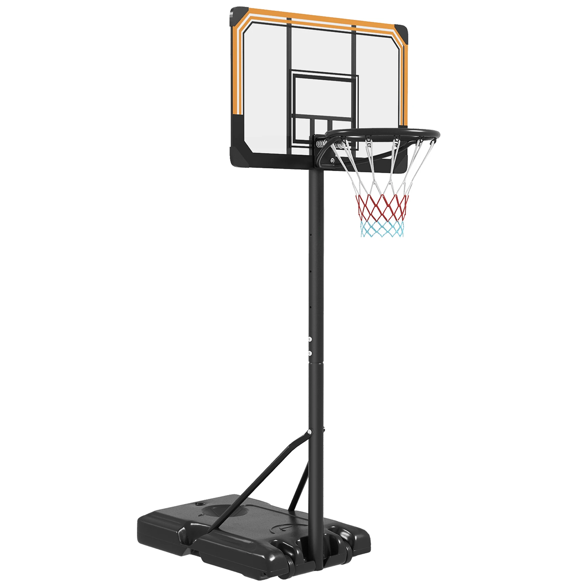 SPORTNOW Outdoor Basketball Basket with Adjustable Height 235-264 cm Black