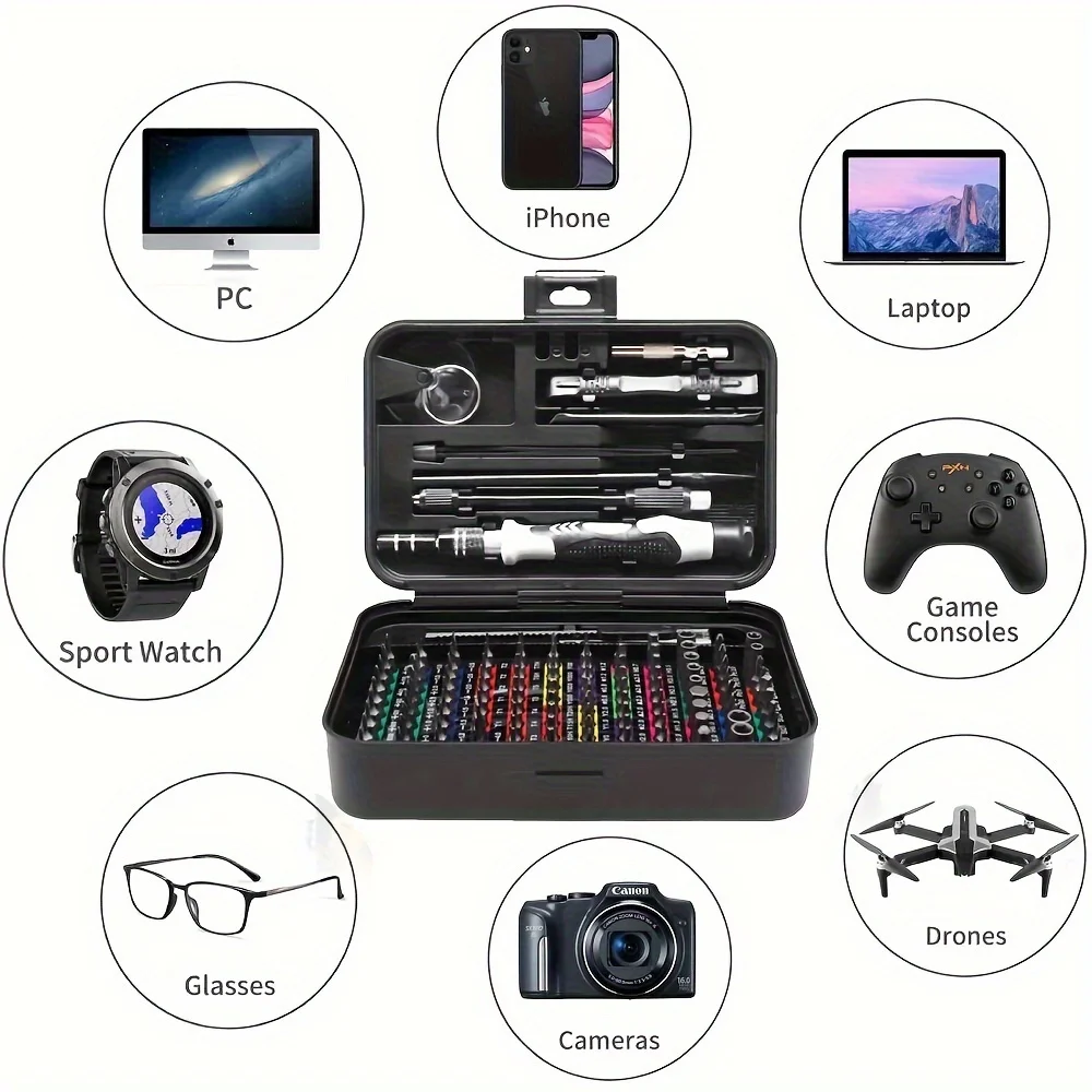 132-in-1 Magnetic Screwdriver Set - Torx/Hex Bits for Phone/Computer Repair & DIY