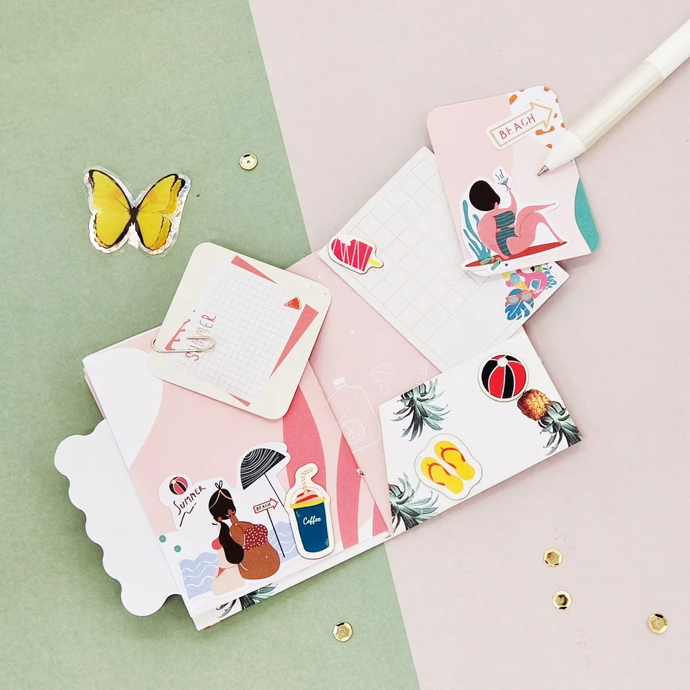 Creative Path Aloha Summer Scrapbooking Journaling Sets Decorative Papers Die Cuts Stamps Stickers Full Sets DIY Crafting Kits view 3