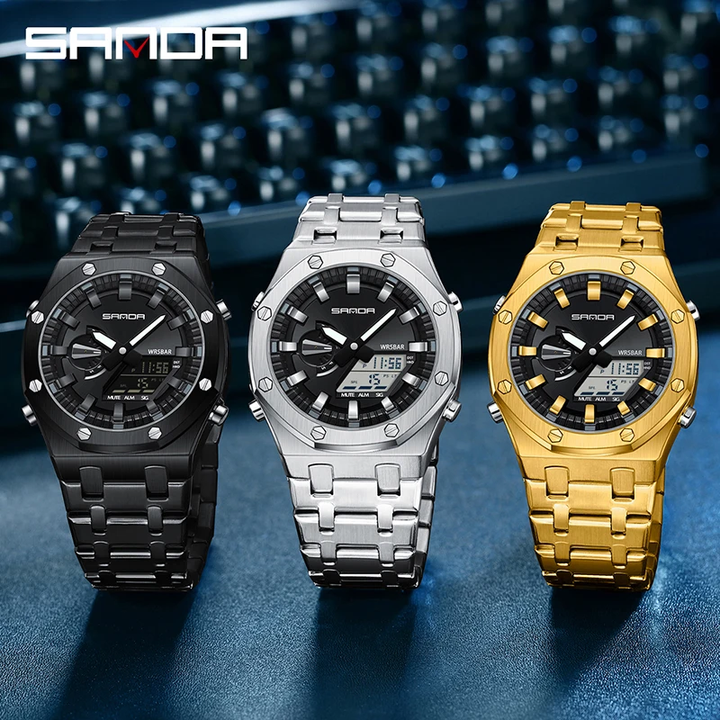 SANDA G style Outdoor Men Digital Watch Top Original Movement LED Display Wristwatch Waterproof Mens Quartz Clock reloj hombre