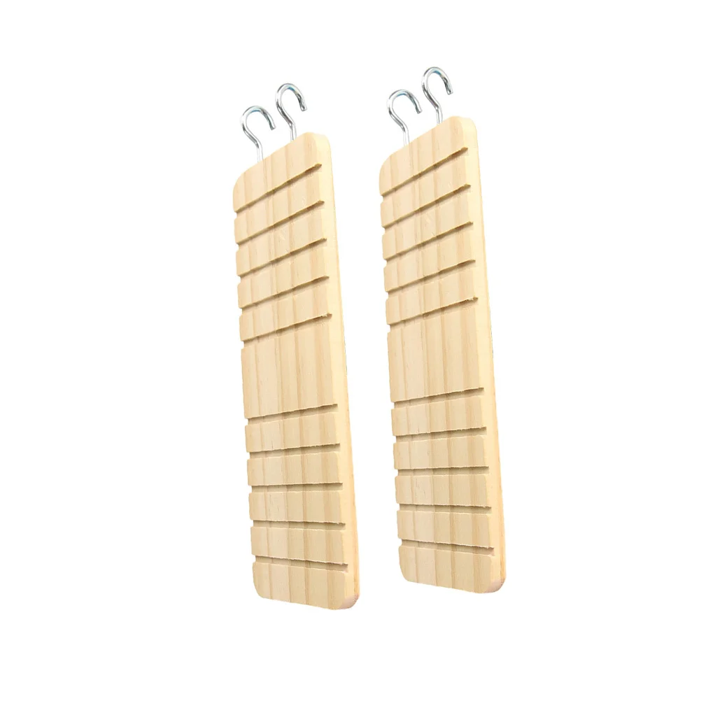 

2Pcs Hamster Wood Climbing Ladder -Resistant Cage Platform Small Pets Exercise Training Ladder Accessories