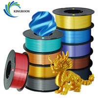 KINGROON 10KG Silk PLA Filament Mix-color Set 1.75mm Clog-Free Shiny Special Color 3D Printer Filament,1kg Spool Fit Most Printe