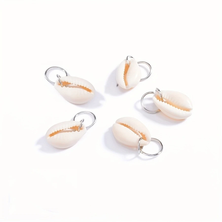 5pcs Sea shell Braided Hair Rings-Unique Headdress Dreadlock Hair Clips for Stylish Hair Accessories Loc Hair Jewelry for Braids