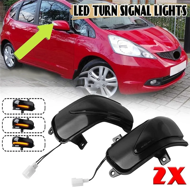 FAAJ-LED Luce di marcia dinamica Luce per specchio Indicatore di direzione Auto per Honda Fit/Jazzy 34350-TG5-H01,34300-TG5-H01