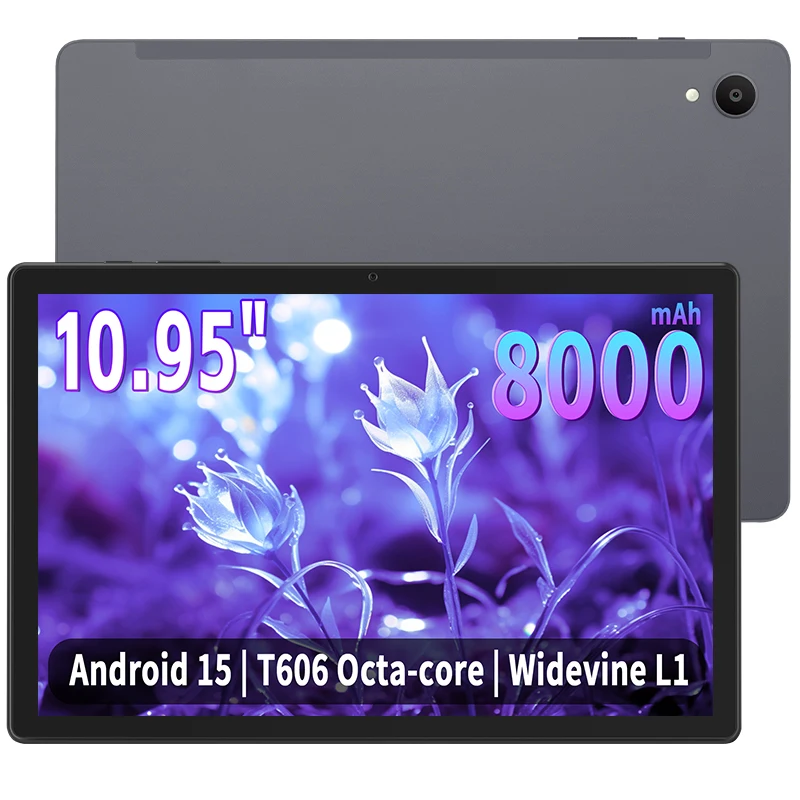 Android 15 Tablet 10.95 inch,12GB (6+6GB Expanded) RAM 128GB ROM Octa-Core Processor, Widevine L1, 2.4G/5G WiFi, 8000mAh Battery