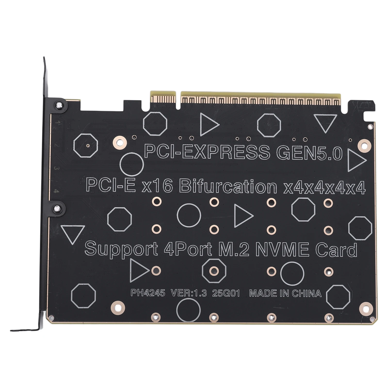 

PCIE Express 5.0 Gen5 Gen4 X16 Adapter Bifurcation Card To 4X NVME M.2 NGFF SSD Adapter Card Hard Drive Converter