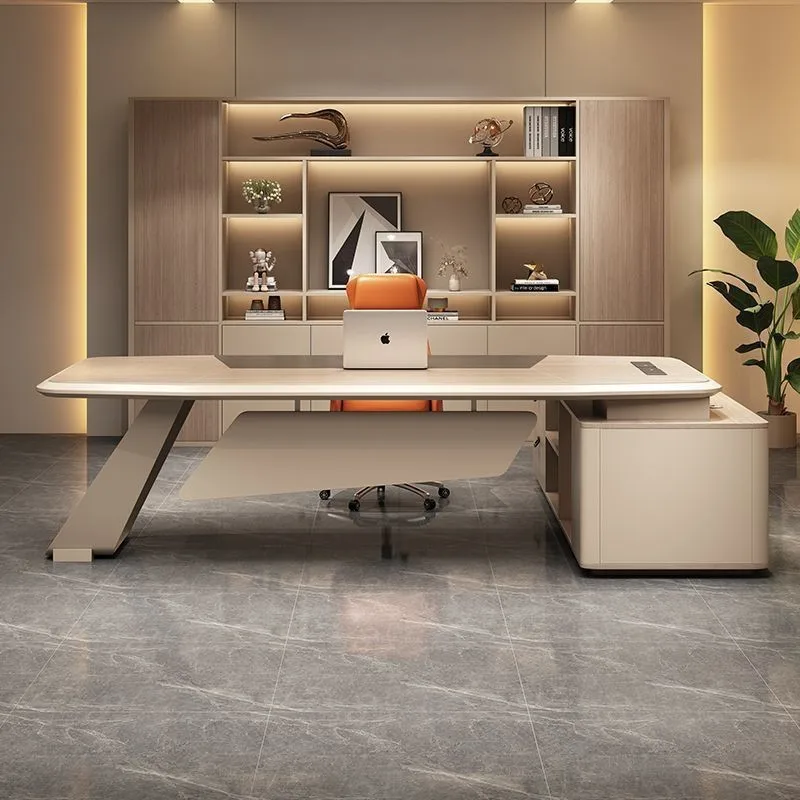 Boss table simple modern class desk office table and chair combination manager single fashion light luxury president table