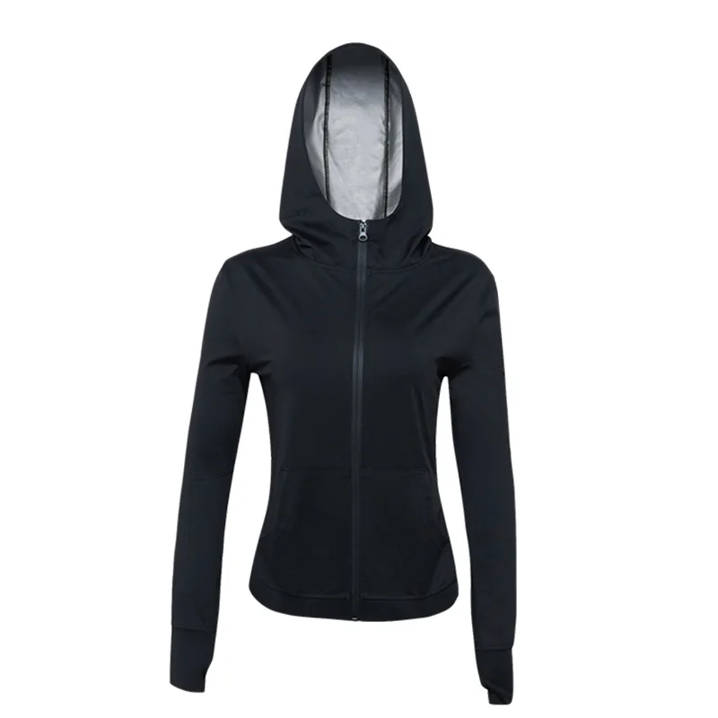 ملابس ساونا سوداء من النيوبرين تي شيرت للنساء ، حرق الدهون ، التخسيس ، فقدان الوزن ، الرياضة الساخنة ، الجري ، التمرين ، العرق ،