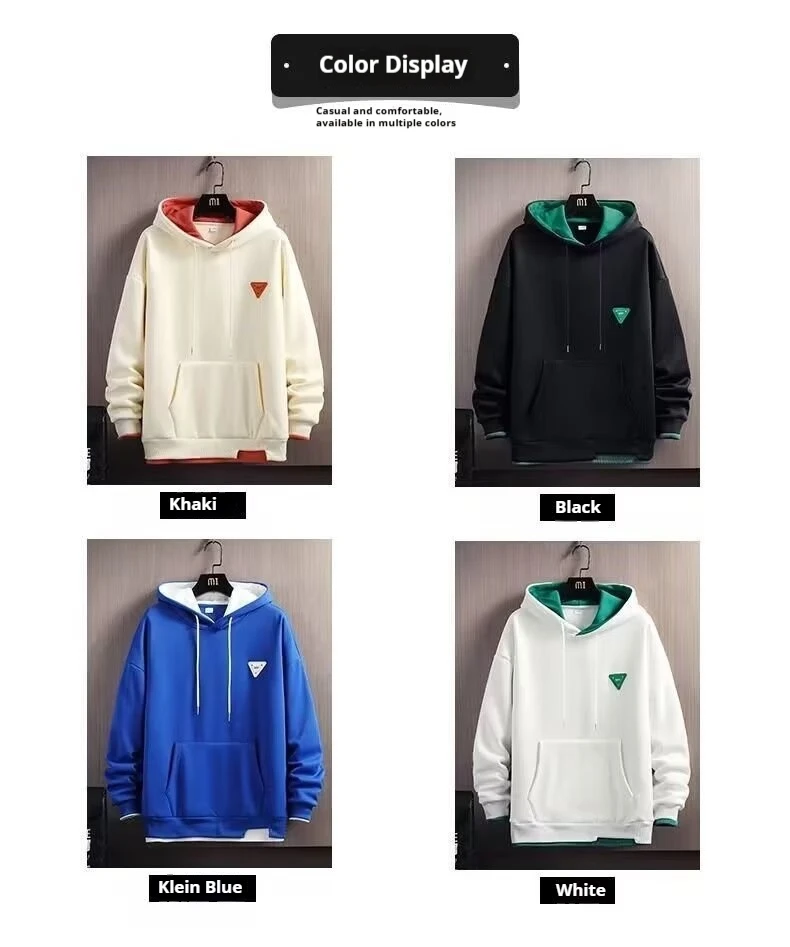 Mens Velvet Hoodie Oversized Soft Plush Spring Autumn Warm Long Sleeve Hooded Sweatshirt Cozy Casual Streetwear Lazy Fit