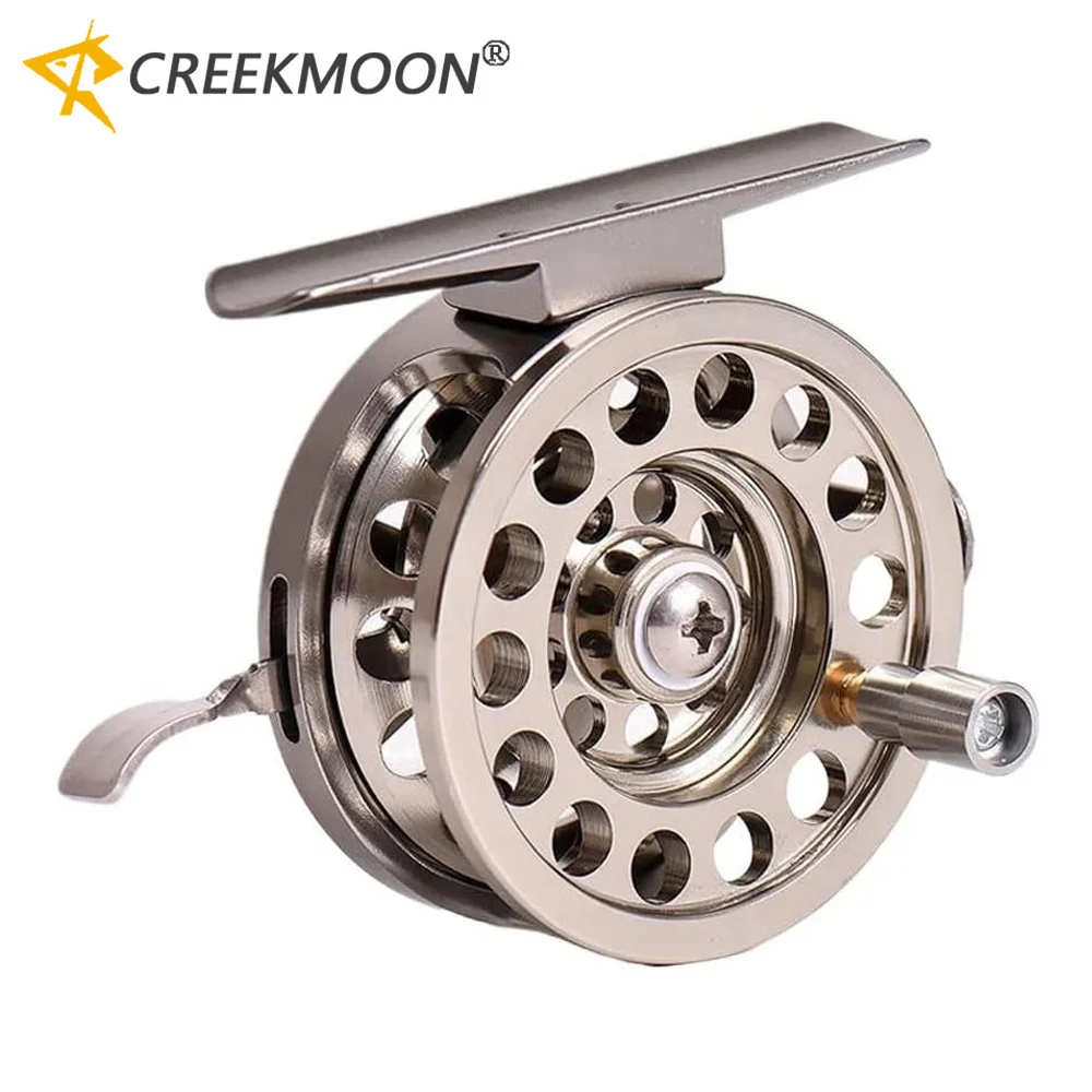 Aluminium Vliegvissen Haspel Recht Handvat Winter Ijs Vissen Haspels Alle Metalen Front Glad Rots Vislijn Wiel Voor Pesca