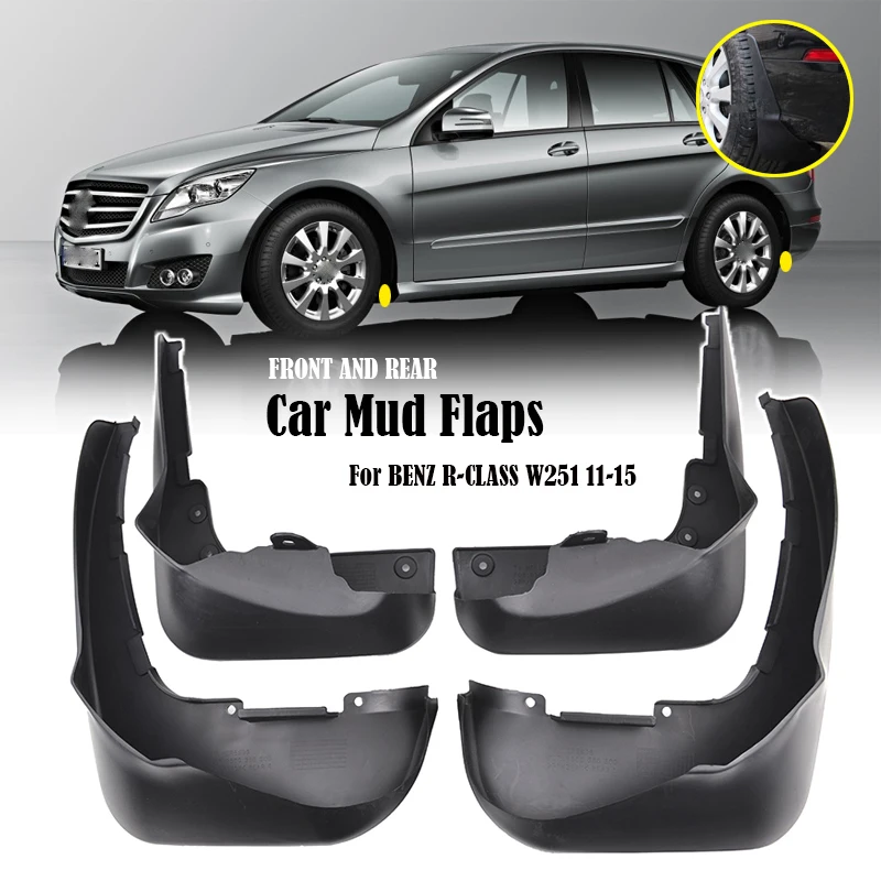 

4x Mud Flaps For Mercedes Benz R-Class R280 R300 R350 R500 W251 2011 - 2015 Splash Guard Mudguards Front Rear 2012 2013 2014