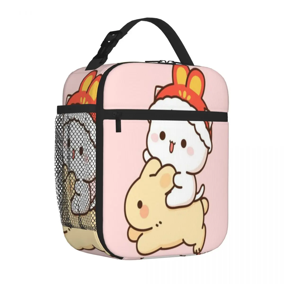 Bestselling Milk Riding A Rabbit - Mochi Sugar And Peach Goma Couple 2025 Elegant Carry Lunch Bag Cruise Travel Food Storage Bag