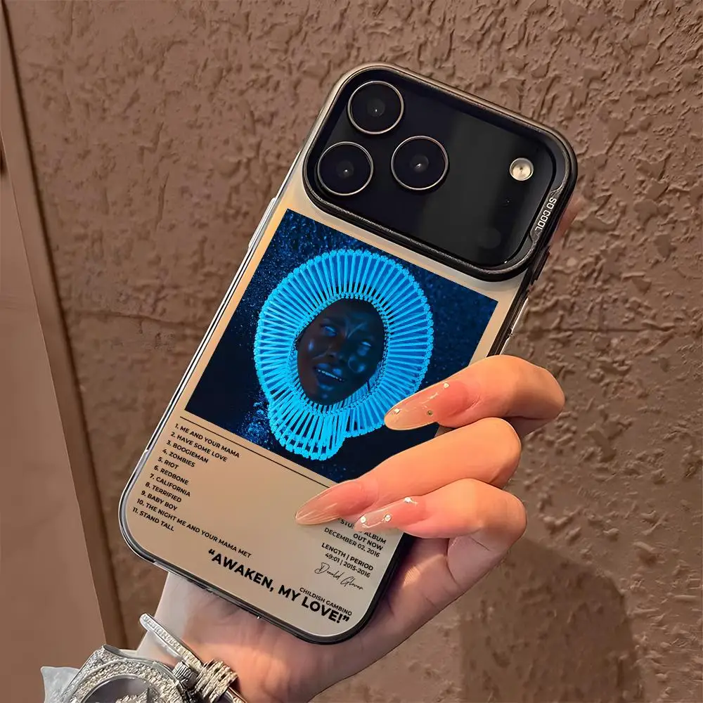 Singer C-Childish Gambino Phone Case For iPhone 18 17 16 15 14 13 12 11 Pro Max Designer Matte Laser Aurora Funda Phone Case