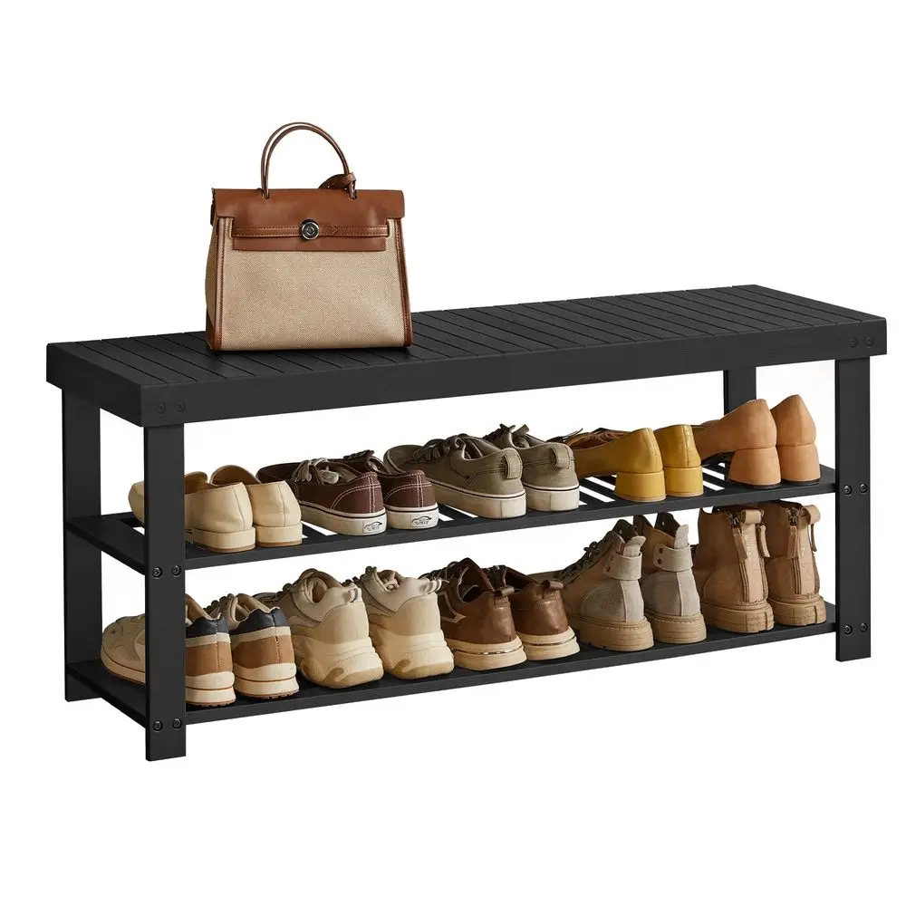 Shoe Rack Bench, 3Tier Bamboo Shoe Storage Organizer, Entryway Bench, Holds  to 286 lb, 11.3 x 42.9 x 17.8 Inches, for Entryw