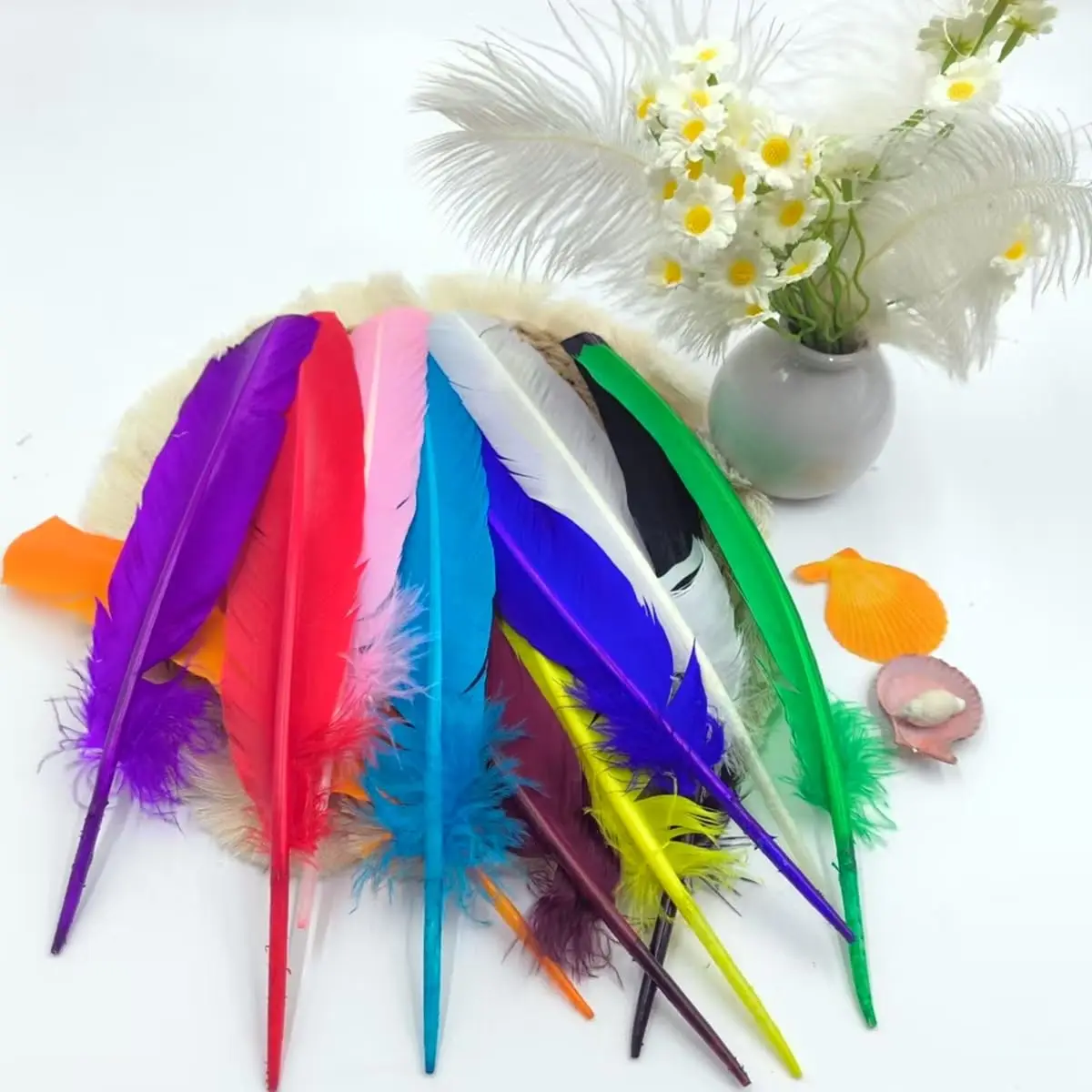 

Turkey Feather Colorful Bulk 28-32cm Natural Feathers for DIY Crafts Wedding Dress Party Decoration Feathers Fabric Material