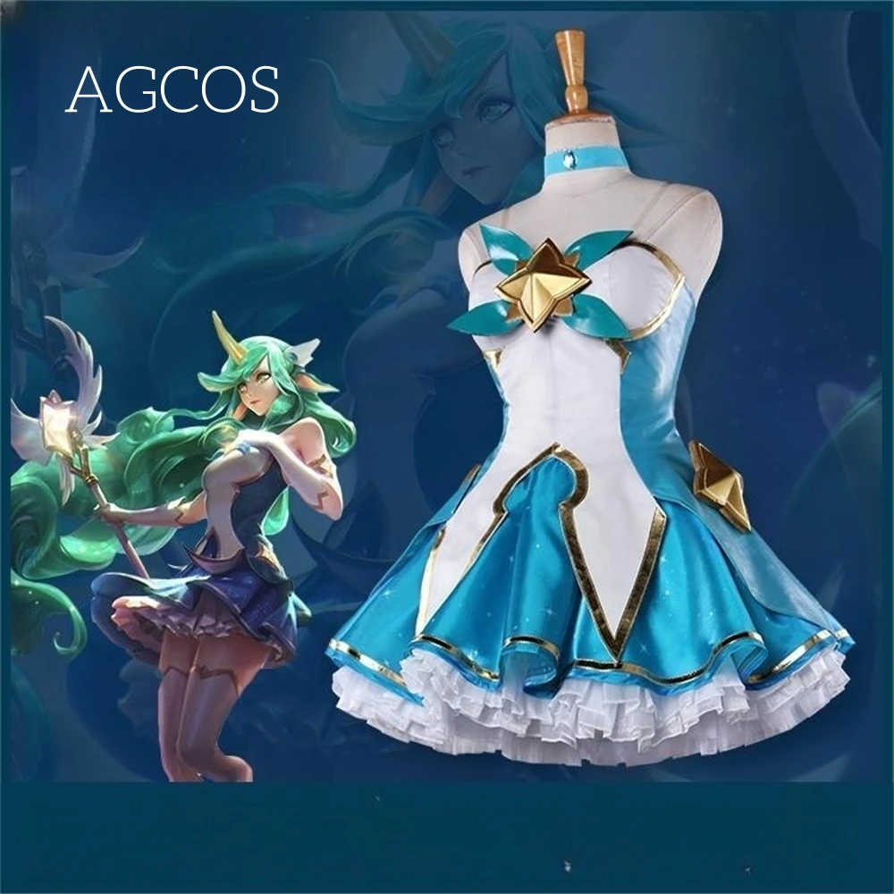 

AGCOS LOL Soraka Star Guardian Cosplay Costume Game Soraka Christmas Roleplay Uniforms Dress Cosplay Costumes