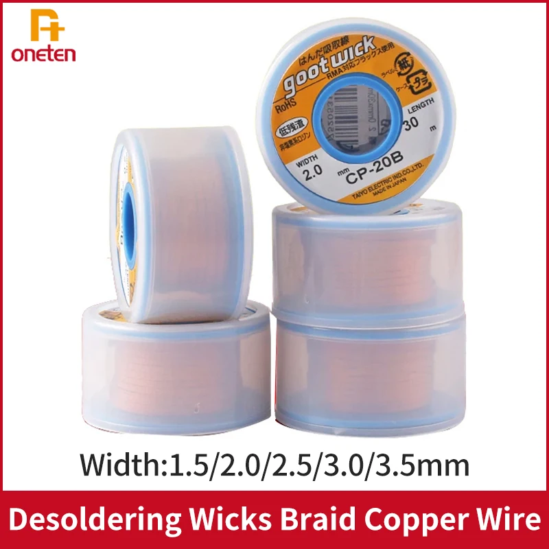 Japan Original GootWick GOOT Desoldering Wicks Braid Copper Wire Solder Remover BGA Wick RoHs Lead-free MSDS Welding Tools