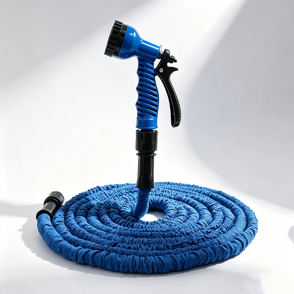 25FT-75FT Ausziehbarer Magischer Gartenschlauch mit 7-Sprüh-Wasserpistole und Schaumkanne, Flexibles Hochdruckrohr für Autowäsche und Außenreinigung – Detail 1