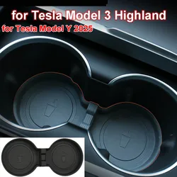 for Tesla Model 3+ Highland 2024 Central Control Water Cup Holder Mat TPE Waterproof Anti-Slip Model Y Juniper 2025 Accessories