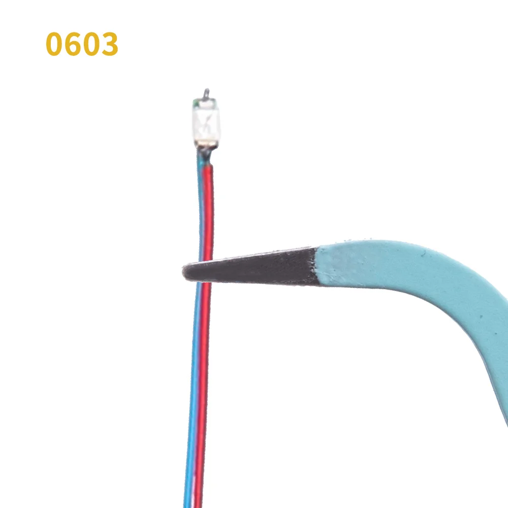 50 Uds. Diodos emisores de luz SMD 0402/0603 precableados, Micro LED presoldado para hacer modelos DIY/decoración de casa de muñecas/juego de diario