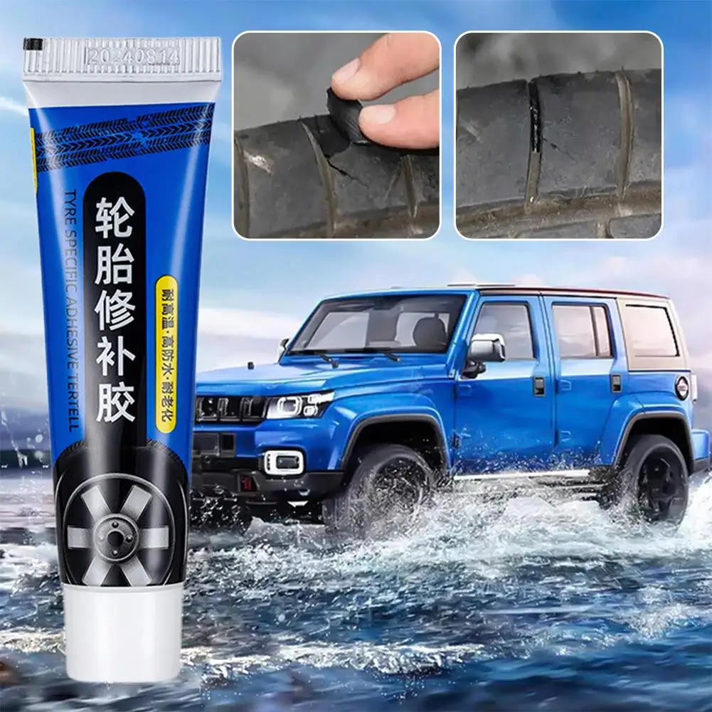 1/2/3Pcs 60ml+white Scraper+sandpaper Car Tire Repair Agent Car Tire Rubber Waterproof High Low Temperature Wear Resistant