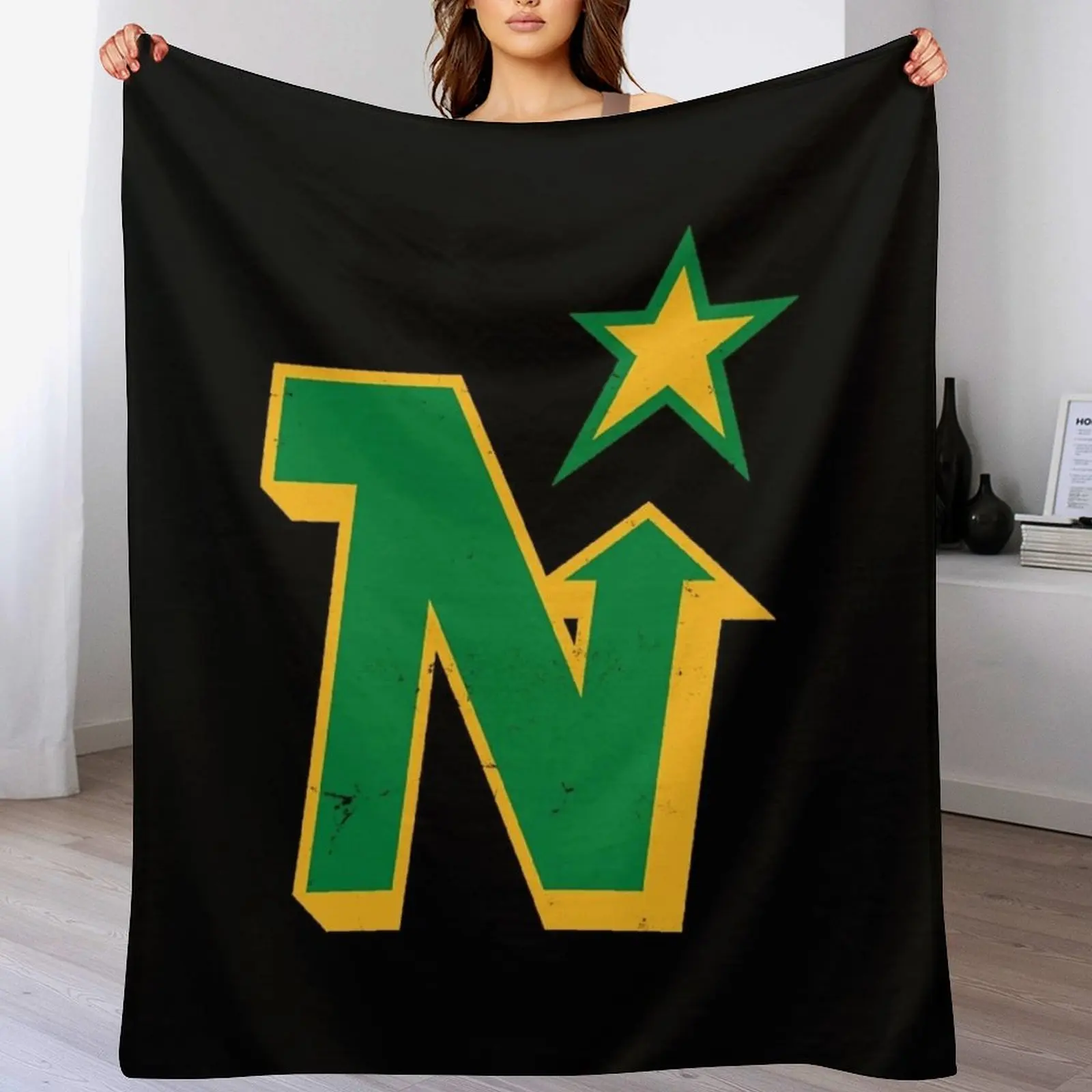 Minnesota North Stars -- Defunct Team Throw Blanket Soft Comfort Blanket for Reading Watching TV