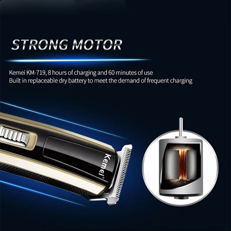 Kemei professional barber men's barber suit professional hair salon oil head carving mini Hair clipper KM-719